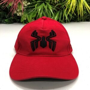 Marvel Spider-Man Hat Cap Snap Back Boys Red Black Embroidered Web Pattern Norm